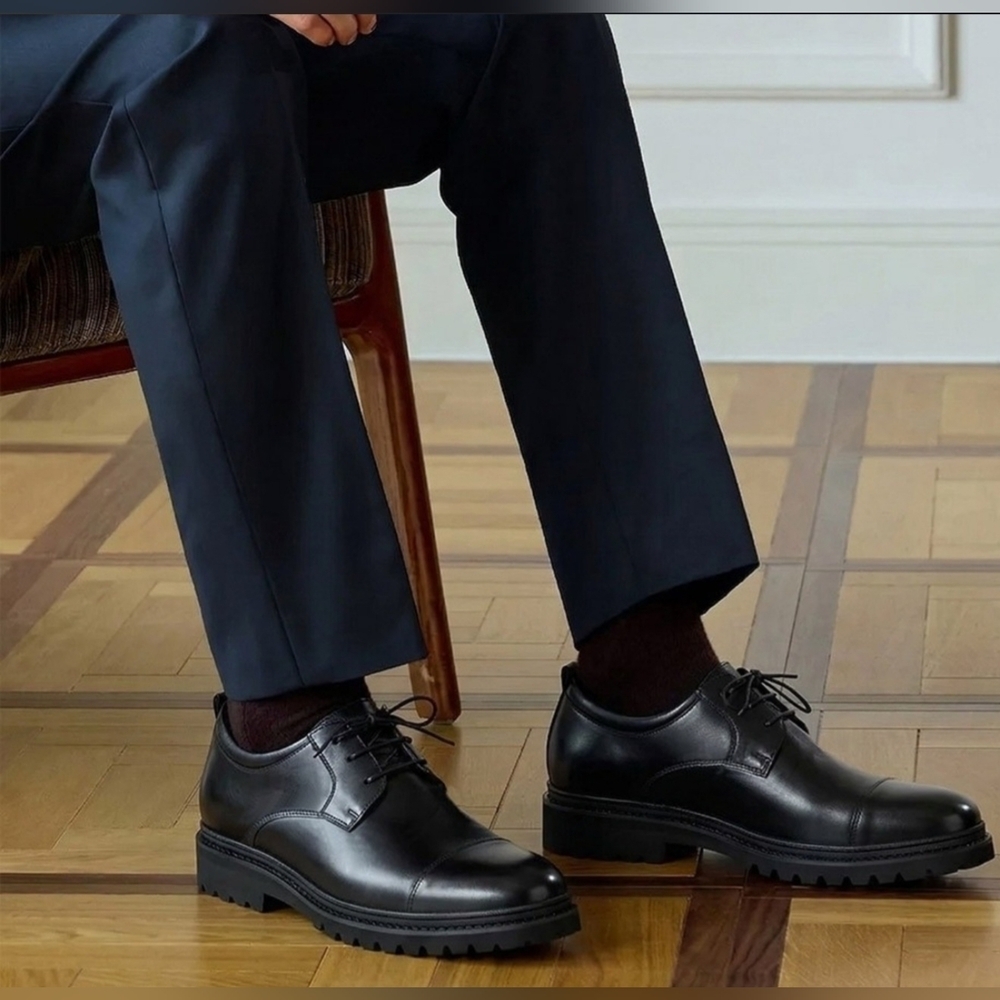 New CMR Men's Chamaripa Height Increasing Leather Oxford Shoes - Picture 11 of 15